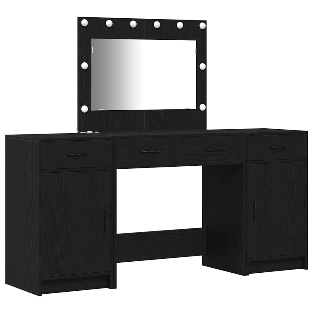 Schminktisch 3 stk. Schwarz 78,5 x 41 x 135 cm Holzwerkstoff