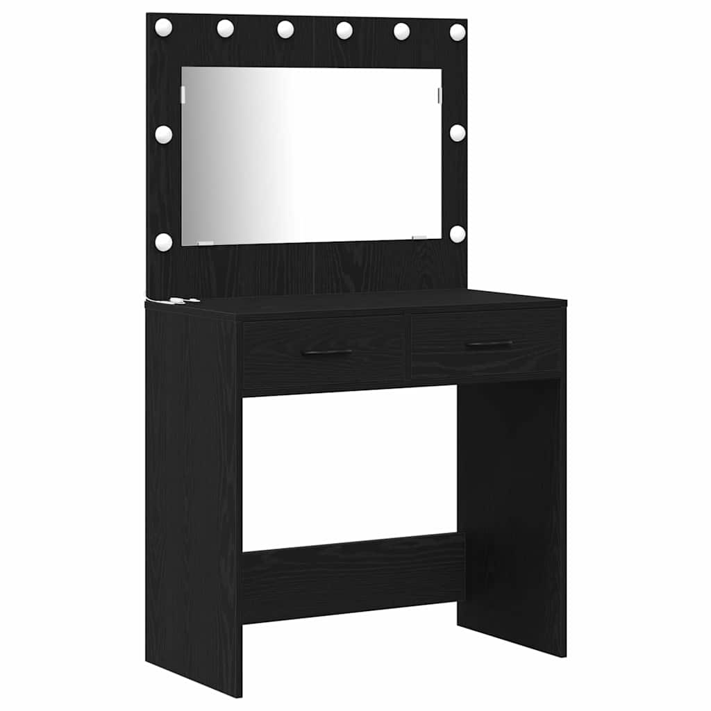 Schminktisch 3 stk. Schwarz 78,5 x 41 x 135 cm Holzwerkstoff