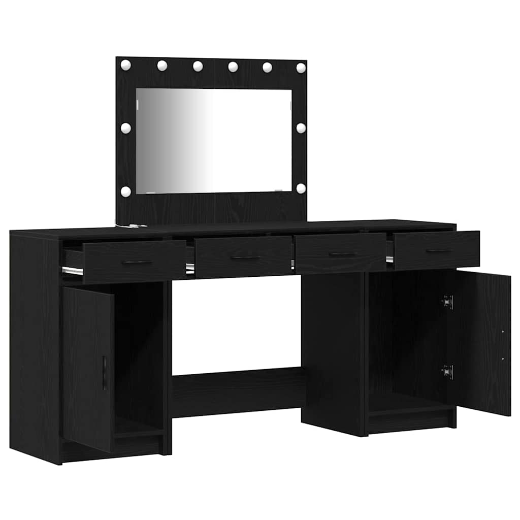 Schminktisch 3 stk. Schwarz 78,5 x 41 x 135 cm Holzwerkstoff