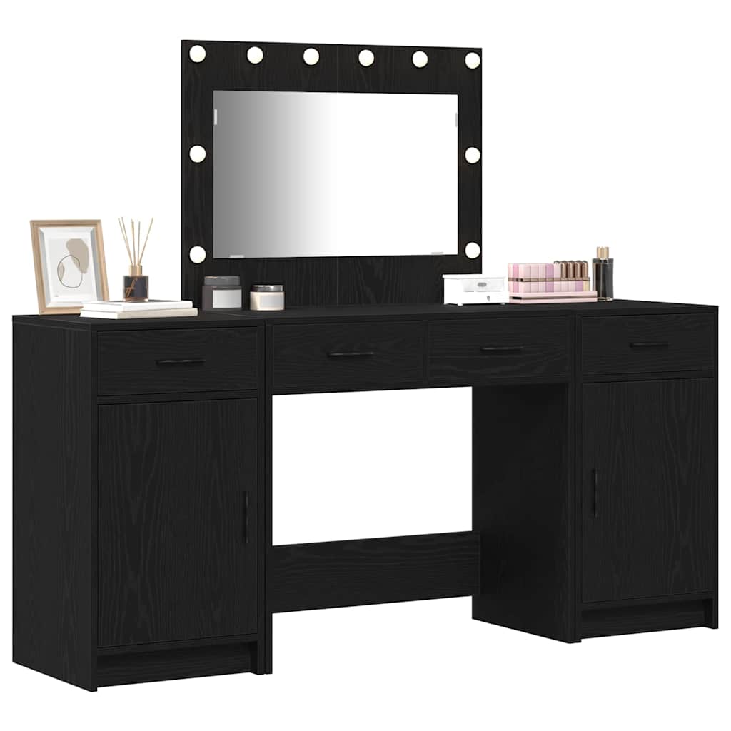 Schminktisch 3 stk. Schwarz 78,5 x 41 x 135 cm Holzwerkstoff
