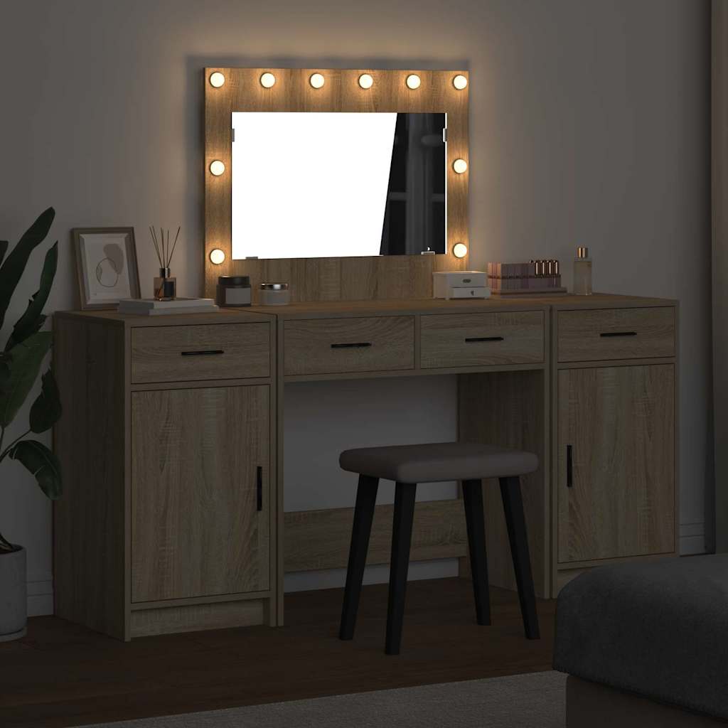 Schminktisch 3 stk. Braun 78,5 x 41 x 135 cm Holzwerkstoff