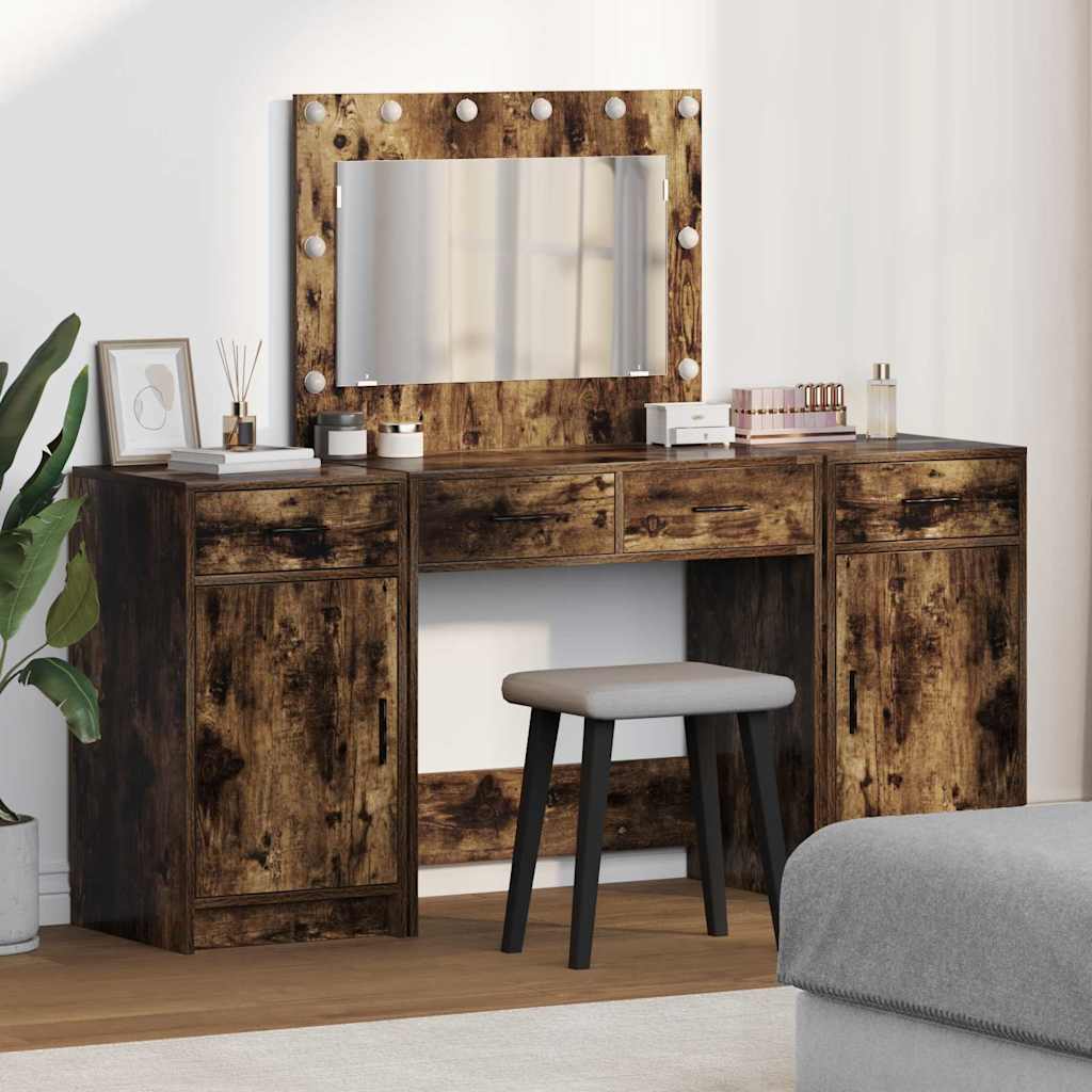 Schminktisch 3 stk. Braun 78,5 x 41 x 135 cm Holzwerkstoff