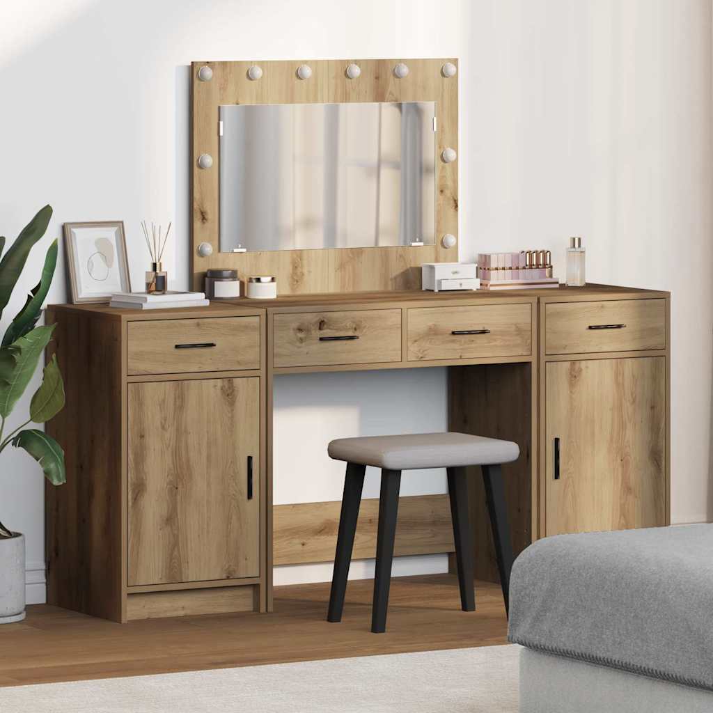 Schminktisch 3 pcs Braun 78,5 x 41 x 135 cm Holzwerkstoff