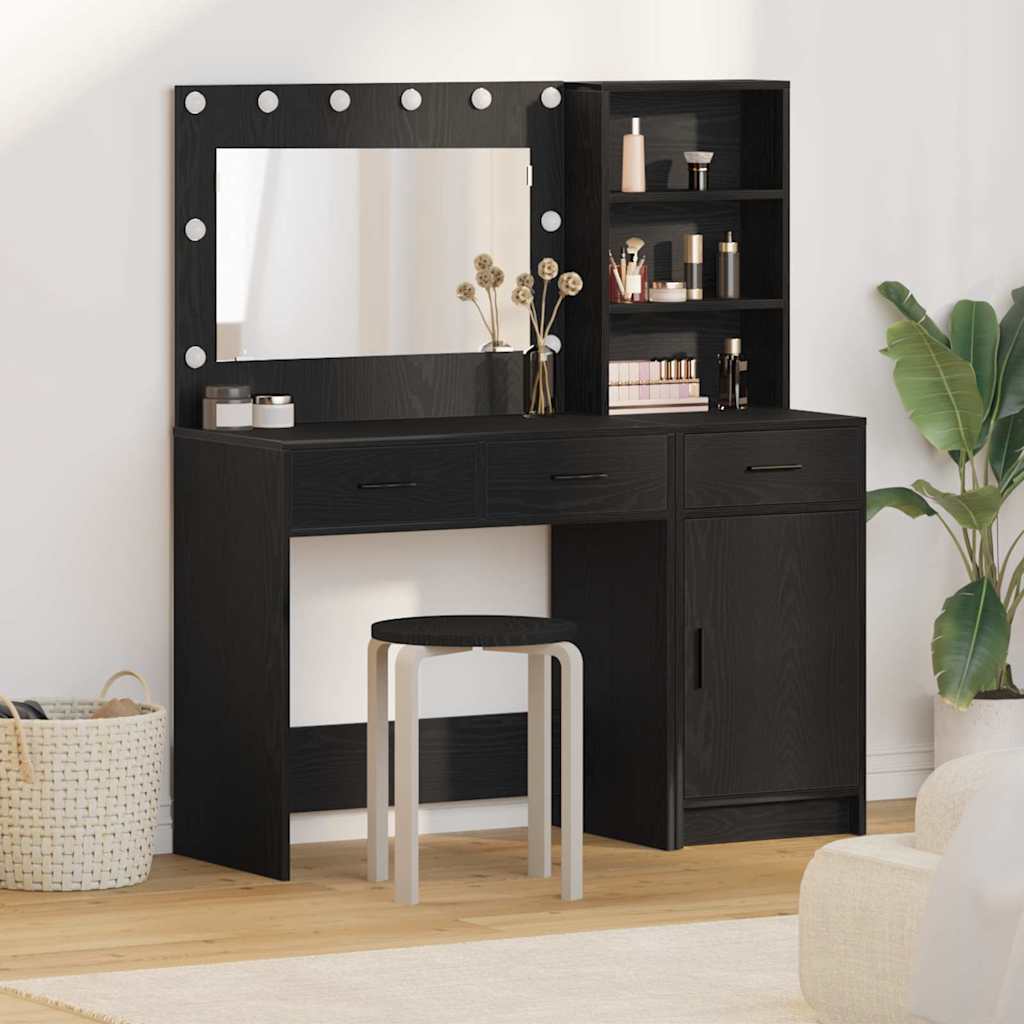 Schminktisch 2 stk. Schwarz 78,5 x 41 x 135 cm Holzwerkstoff