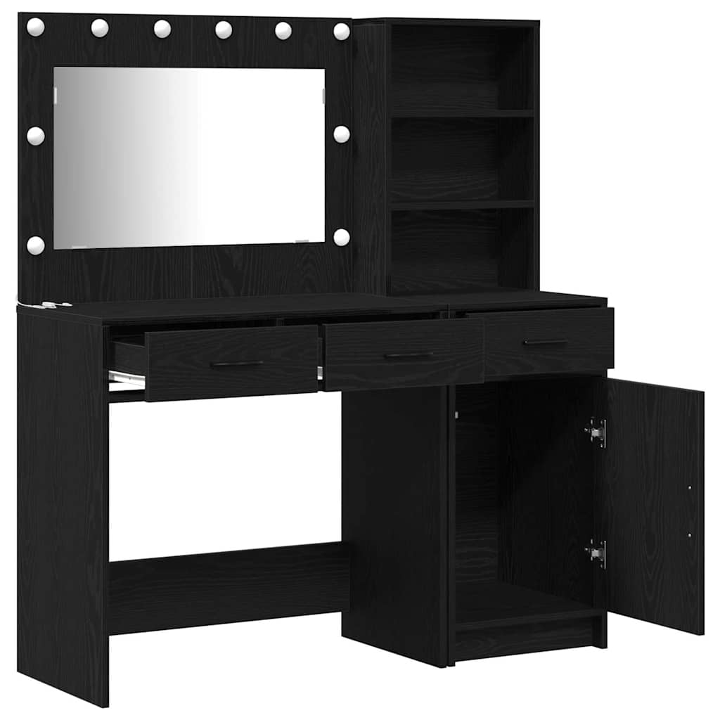 Schminktisch 2 stk. Schwarz 78,5 x 41 x 135 cm Holzwerkstoff
