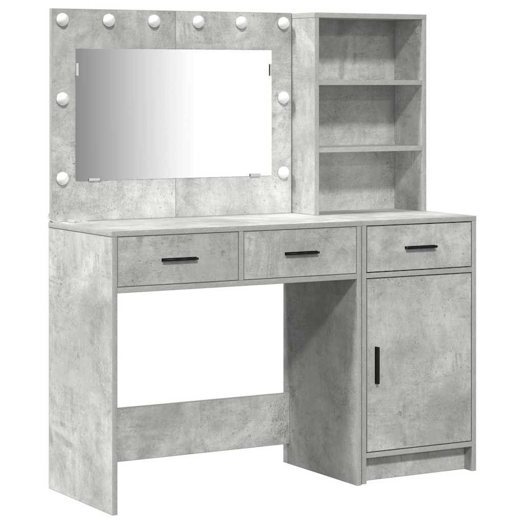 Schminktisch mit Spiegelbeleuchtung 2 pcs Grau Holzwerkstoff
