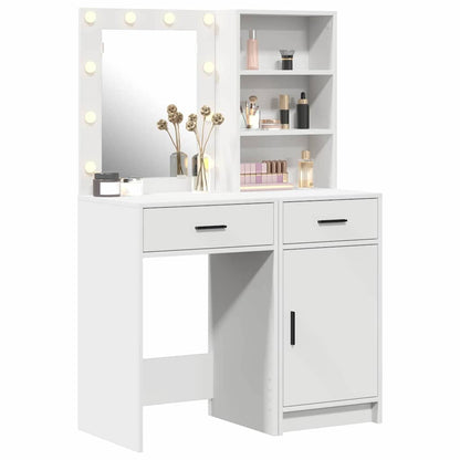 Schminktisch Set 2 stk. Weiß Holzwerkstoff