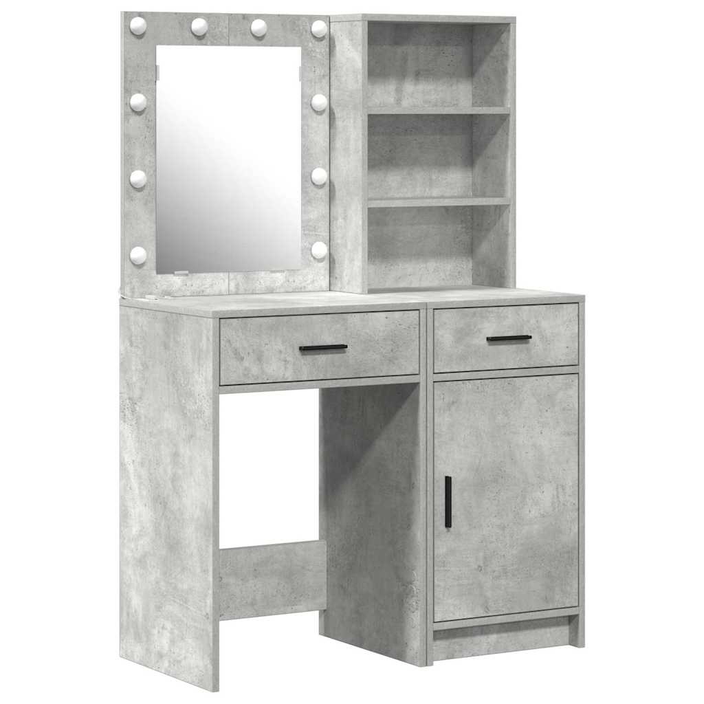 Schminktisch Set 2 stk. Beton Grau Holzwerkstoff