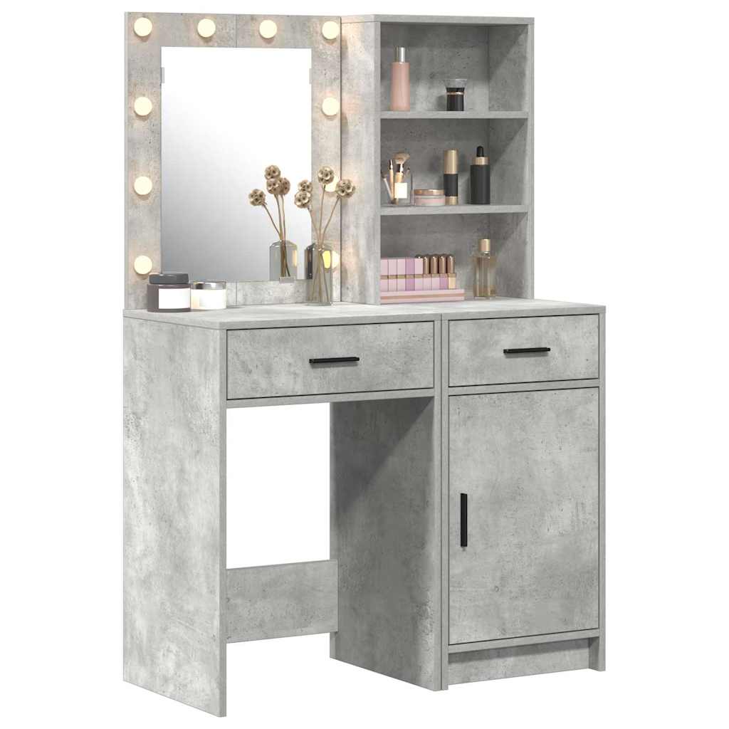 Schminktisch Set 2 stk. Beton Grau Holzwerkstoff