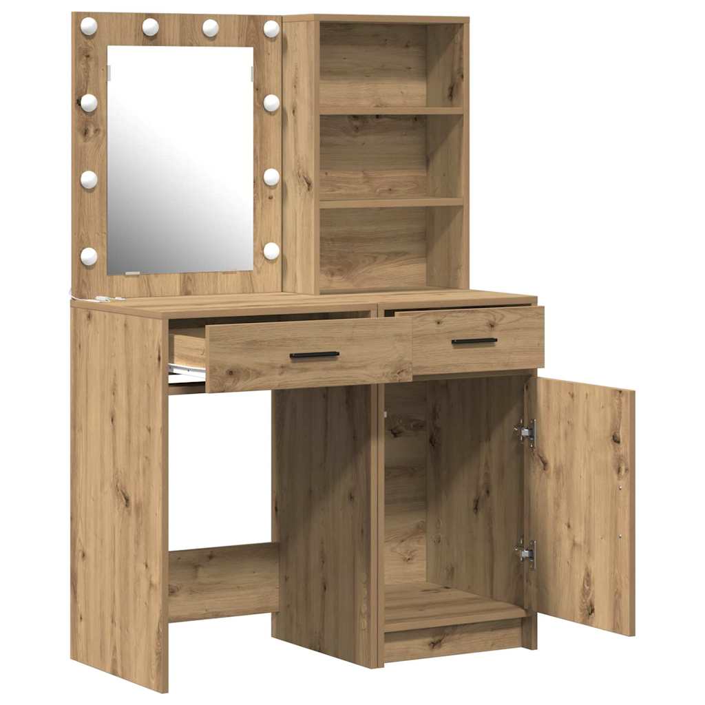 Schminktisch Set 2 Stk. Artisan-Eiche Holzwerkstoff