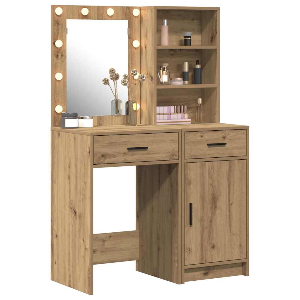 Schminktisch Set 2 Stk. Artisan-Eiche Holzwerkstoff