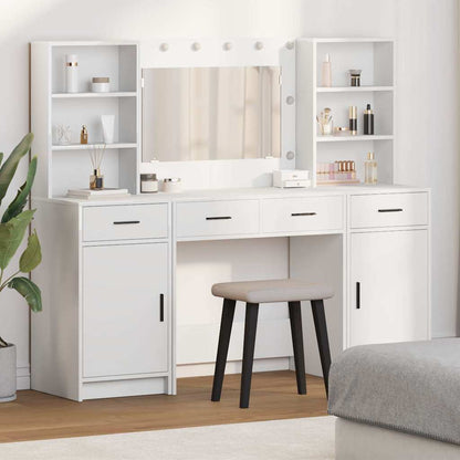 Schminktisch Set 3 stk. Weiß 158,5 x 41 x 135 cm Holzwerkstoff