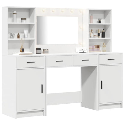 Schminktisch Set 3 stk. Weiß 158,5 x 41 x 135 cm Holzwerkstoff