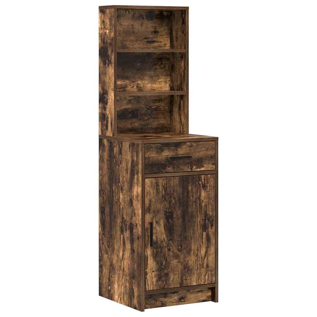 Schminktisch Set 3 stk. Geräucherte Eiche Holzwerkstoff