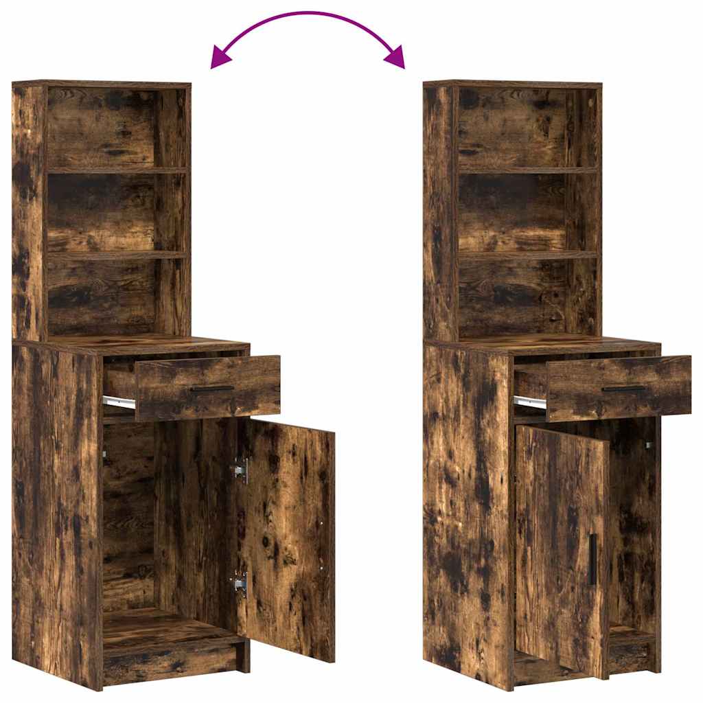 Schminktisch Set 3 stk. Geräucherte Eiche Holzwerkstoff