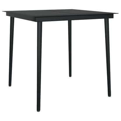 3-tlg. Garten-Essgruppe mit Kissen Schwarz Poly Rattan Glas