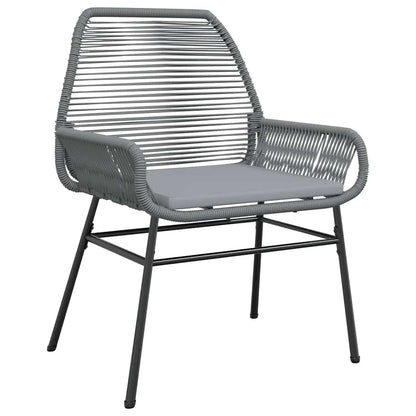 5-tlg. Garten-Essgruppe mit Kissen Grau Poly Rattan Glas