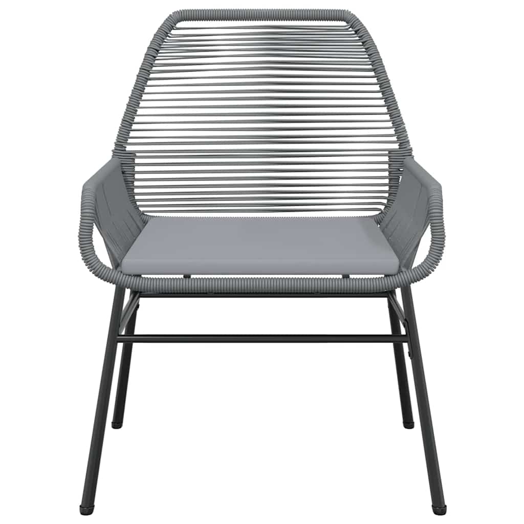 5-tlg. Garten-Essgruppe mit Kissen Grau Poly Rattan Glas