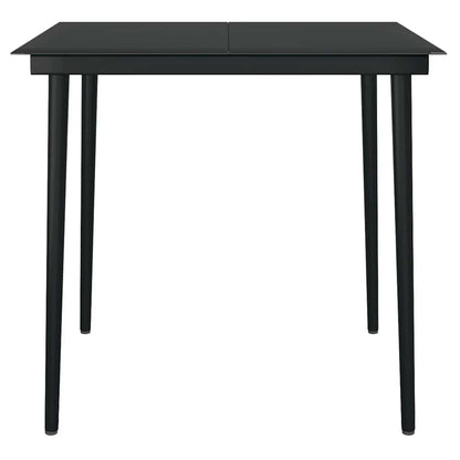 5-tlg. Garten-Essgruppe mit Kissen Grau Poly Rattan Glas