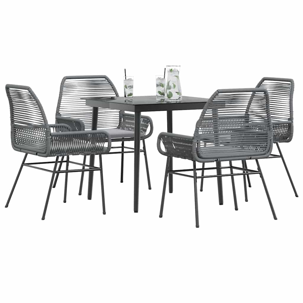 7-Tlg. Garten-Essgruppe Mit Kissen Poly Rattan Glas
