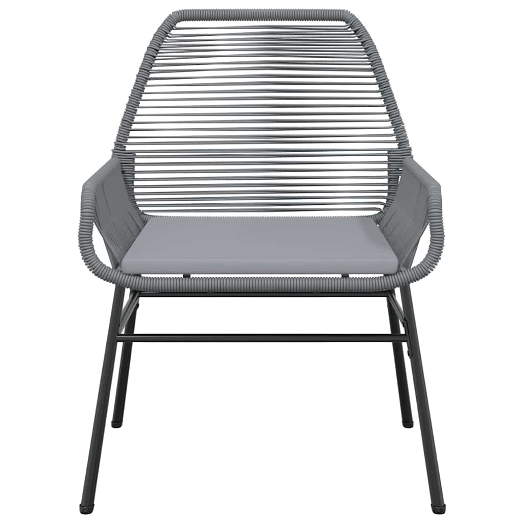 5-tlg. Garten-Essgruppe mit Kissen Grau Poly Rattan Glas