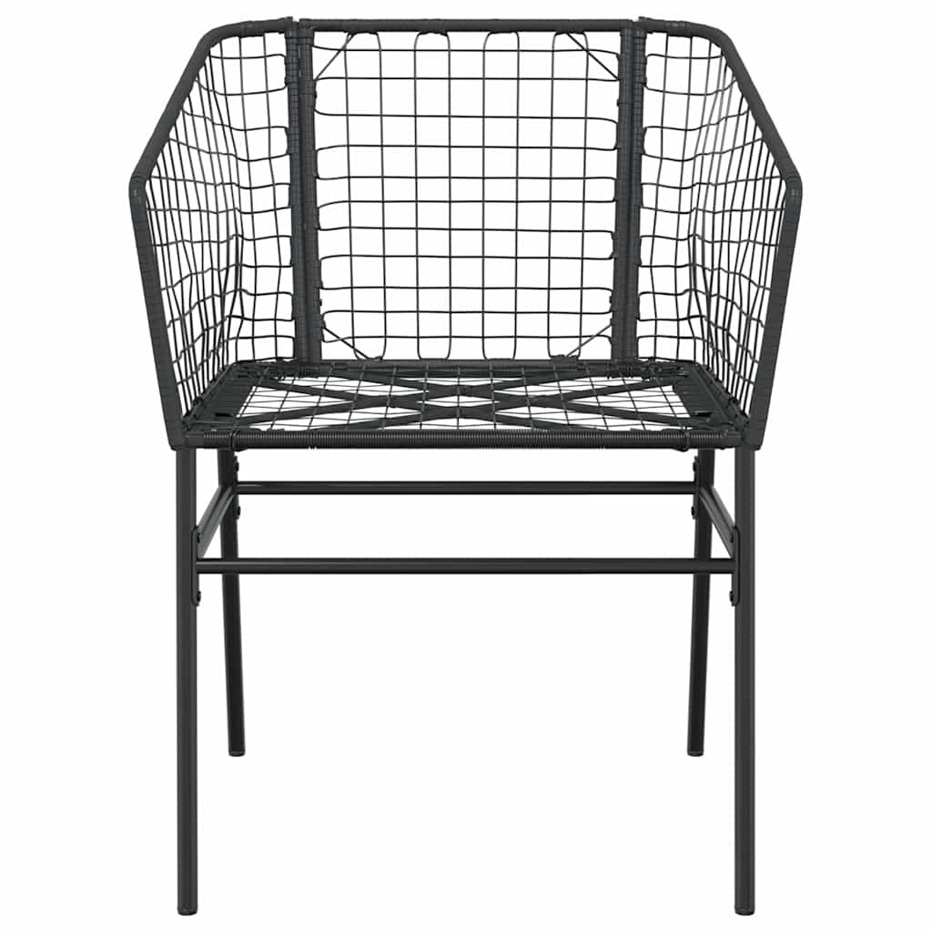 5-teiliges Garten-Esszimmerset aus schwarzem Polyrattanglas
