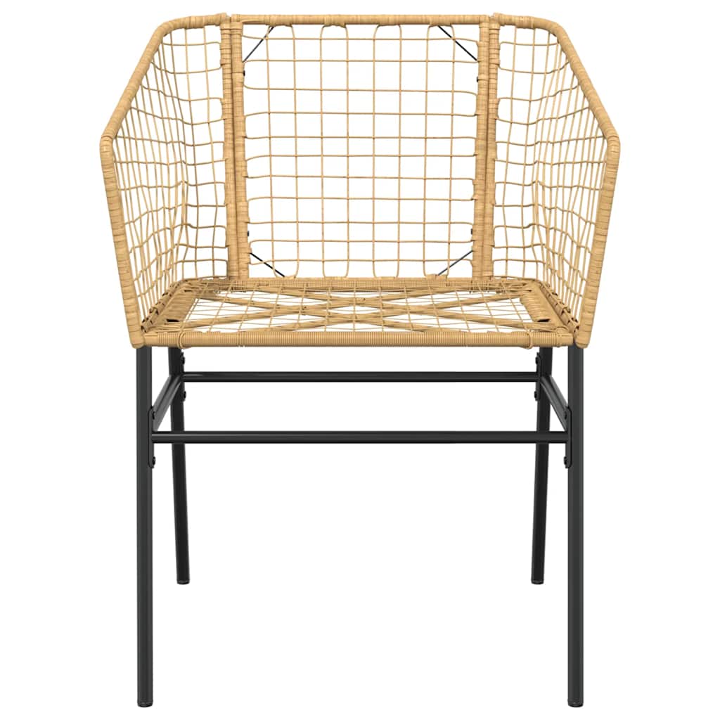 3-teiliges Garten-Esszimmer-Set Braunes Polyrattanglas