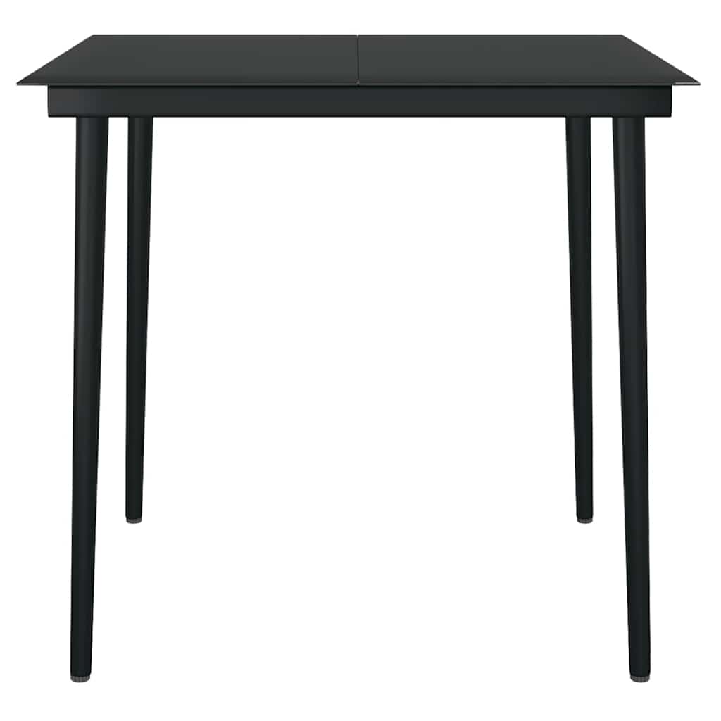 3-tlg. Garten-Essgruppe mit Kissen Schwarz Poly Rattan Glas