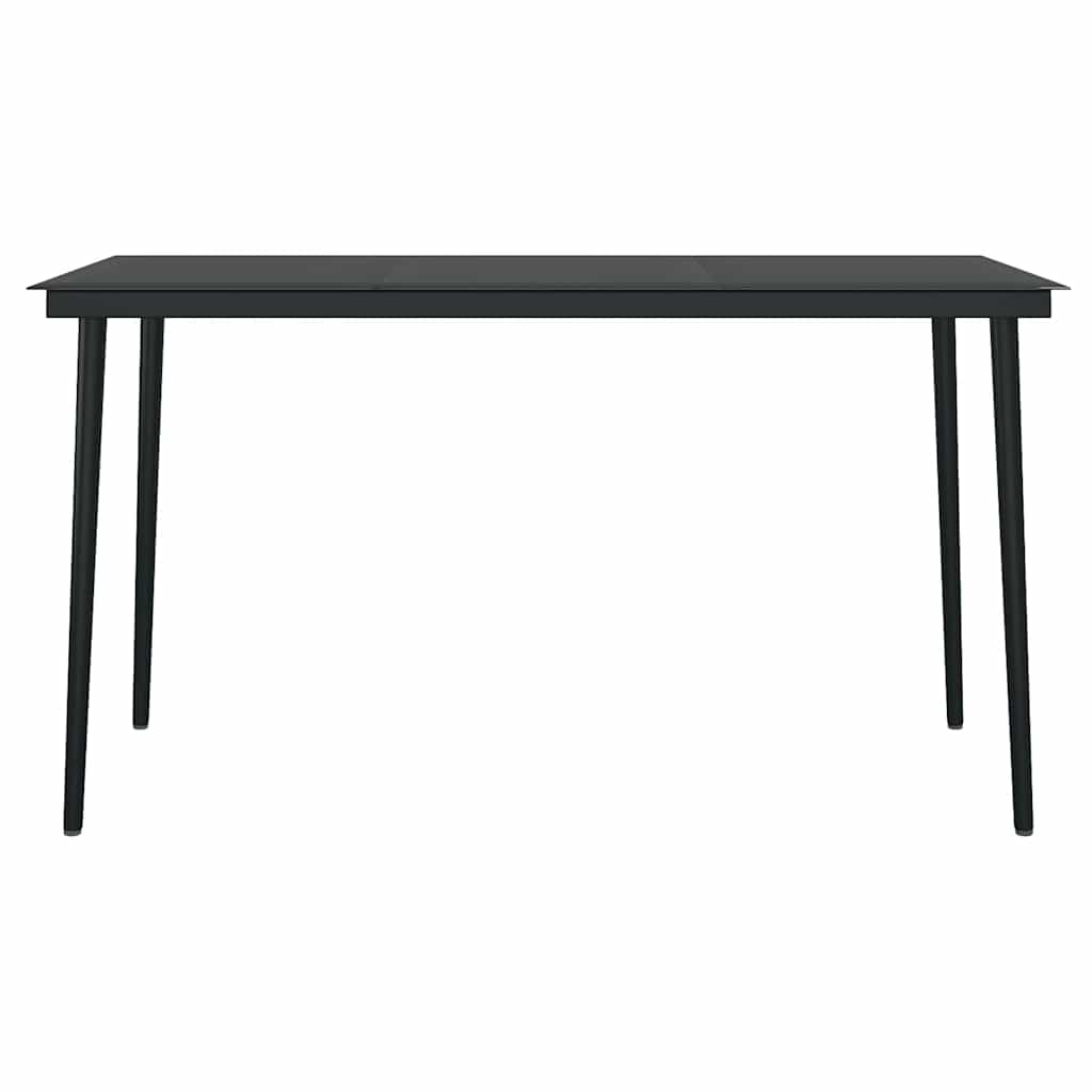 5-tlg. Garten-Essgruppe mit Kissen Schwarz Poly Rattan Glas