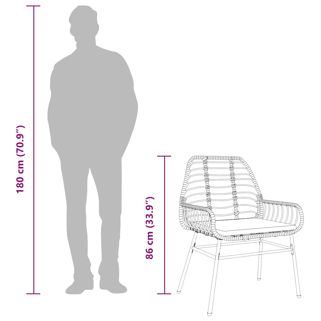 5-Tlg. Garten-Essgruppe Mit Kissen Schwarz Poly Rattan Glas