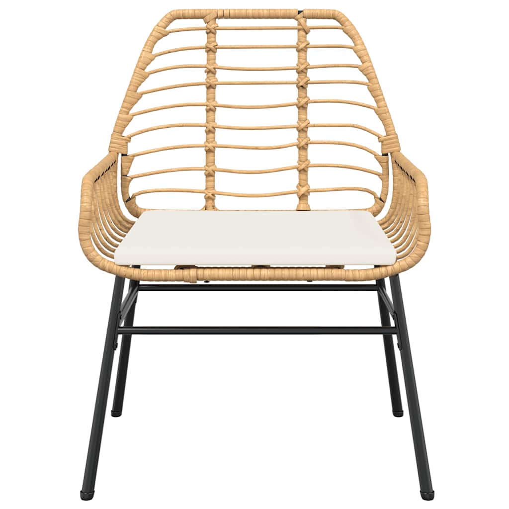3-tlg. Garten-Essgruppe mit Kissen Braun Poly Rattan Glas