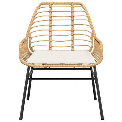 7-tlg. Garten-Essgruppe mit Kissen Braun Poly Rattan Glas