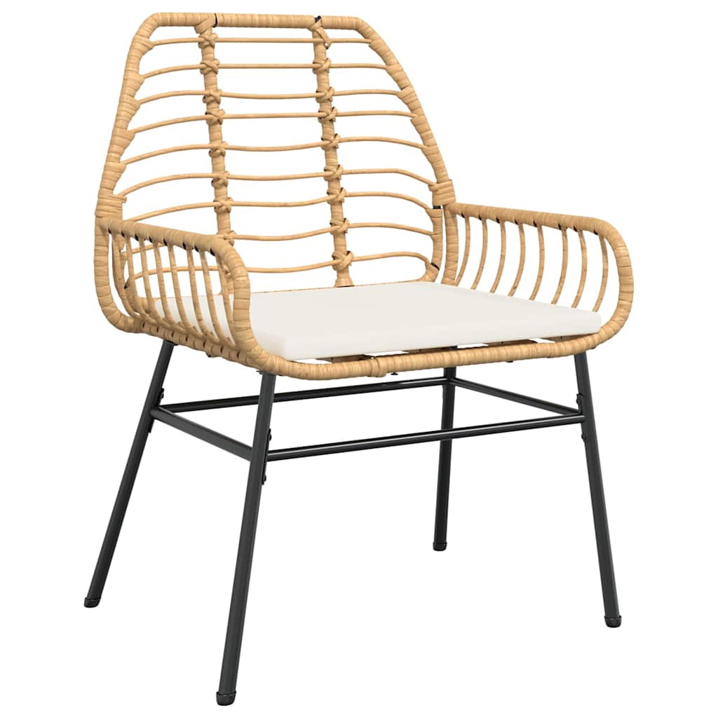 7-tlg. Garten-Essgruppe mit Kissen Braun Poly Rattan Glas