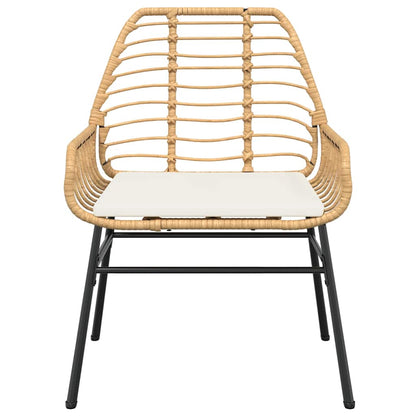7-tlg. Garten-Essgruppe mit Kissen Braun Poly Rattan Glas