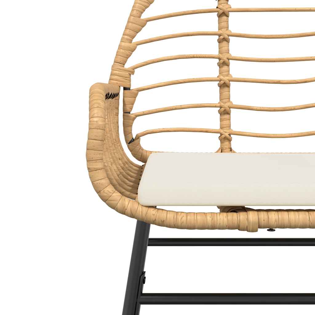 7-tlg. Garten-Essgruppe mit Kissen Braun Poly Rattan Glas