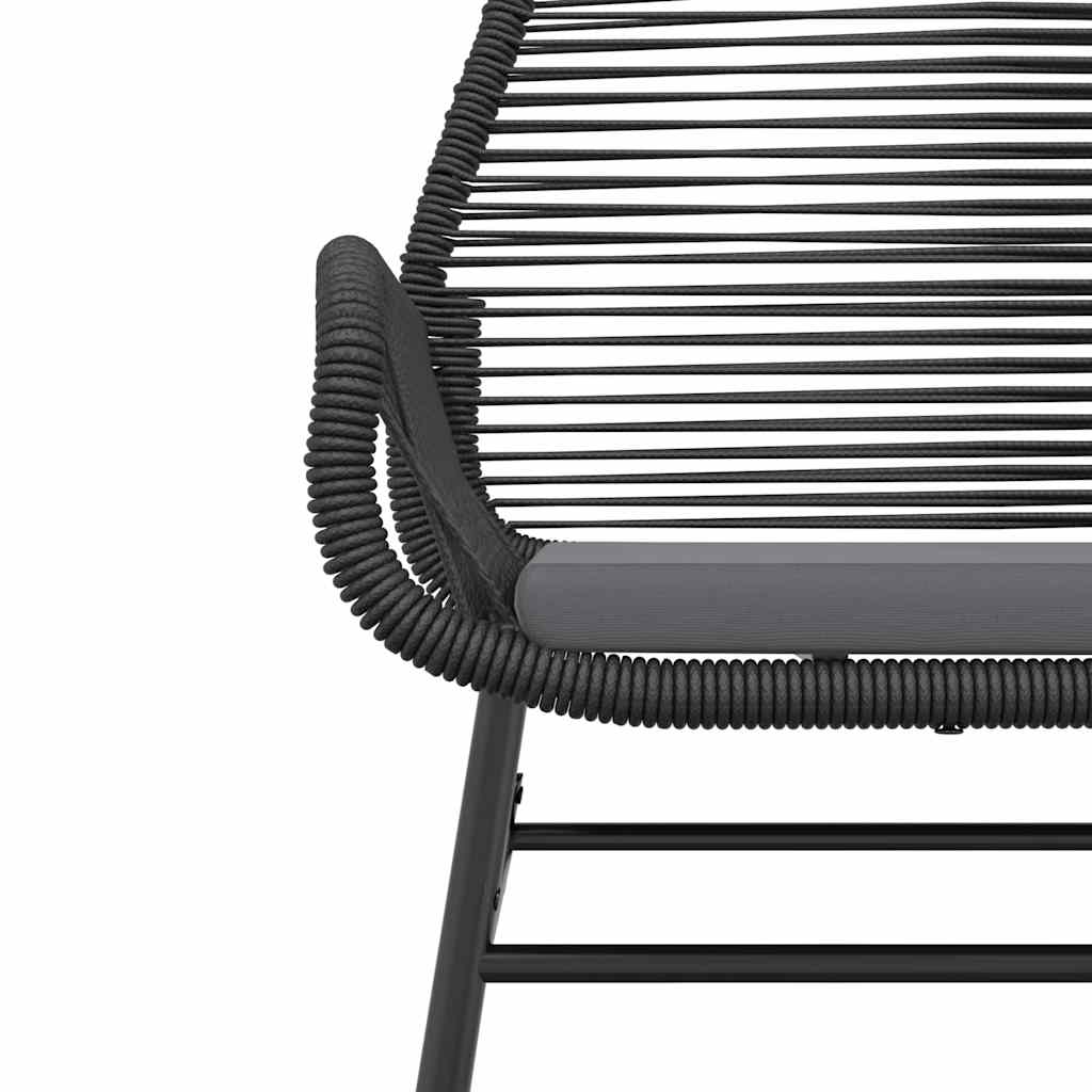 5-tlg. Garten-Essgruppe mit Kissen Schwarz Poly Rattan Glas