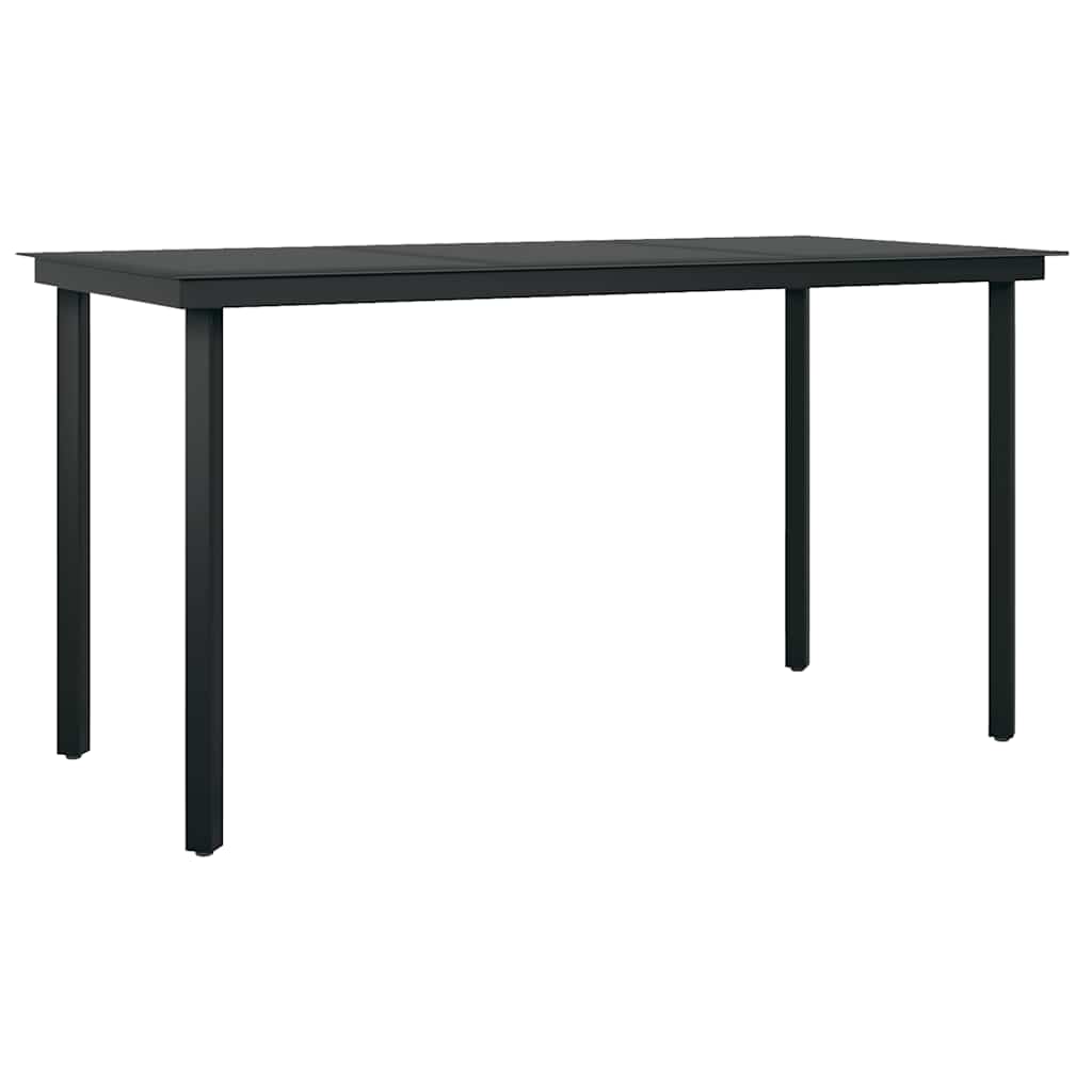 5-tlg. Garten-Essgruppe mit Kissen Schwarz Poly Rattan Glas