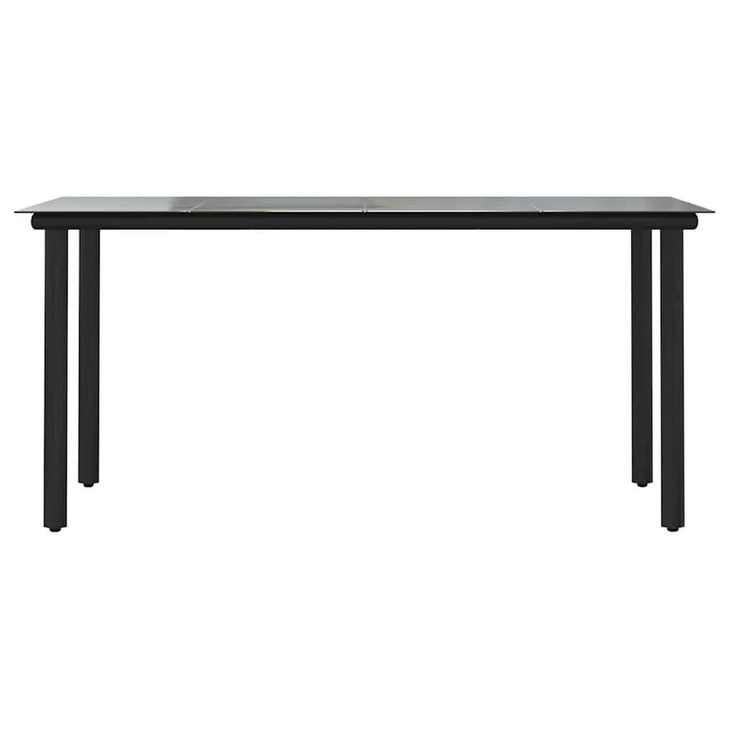 5-tlg. Garten-Essgruppe mit Kissen Schwarz Poly Rattan Glas