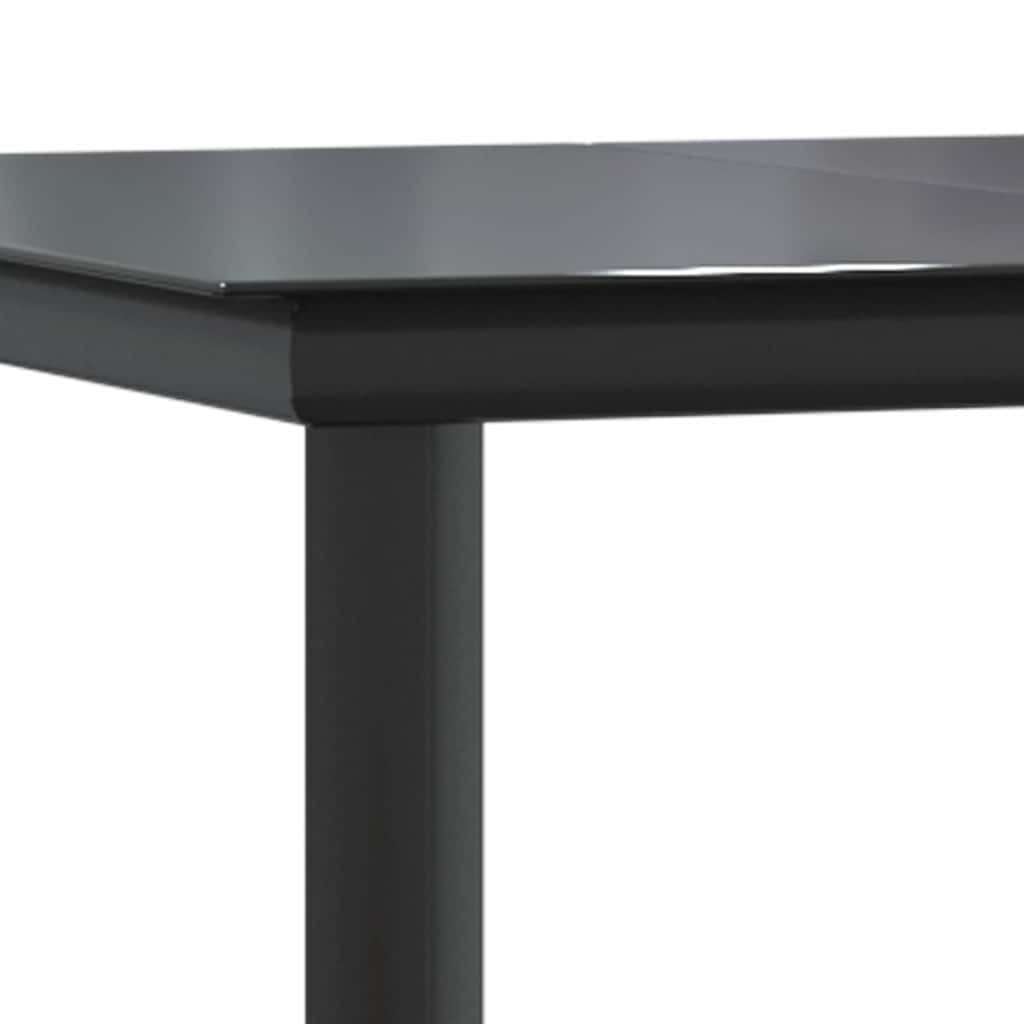 7-tlg. Garten-Essgruppe mit Kissen Schwarz Poly Rattan Glas