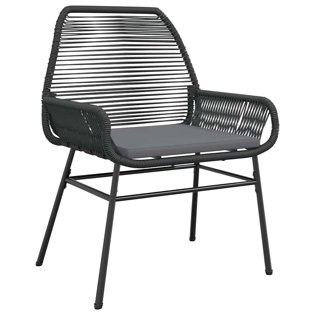 9-tlg. Garten-Essgruppe mit Kissen Schwarz Poly Rattan Glas
