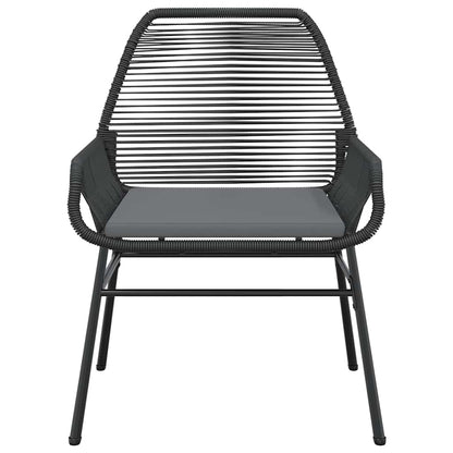 9-tlg. Garten-Essgruppe mit Kissen Schwarz Poly Rattan Glas