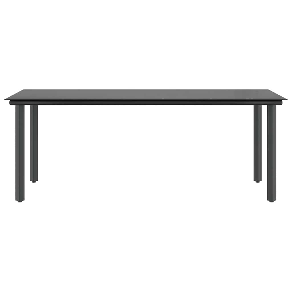 9-tlg. Garten-Essgruppe mit Kissen Schwarz Poly Rattan Glas