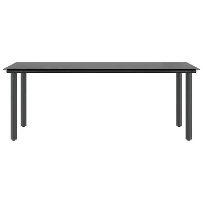 9-tlg. Garten-Essgruppe mit Kissen Schwarz Poly Rattan Glas