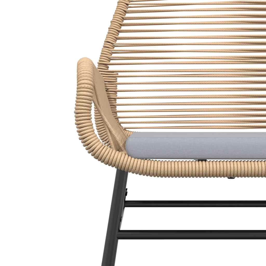 3-tlg. Garten-Essgruppe mit Kissen Braun Poly Rattan Glas