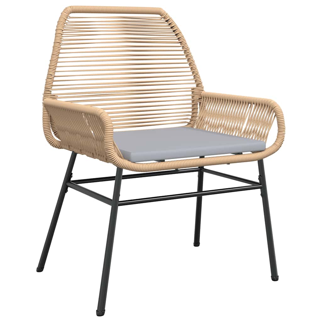 5-tlg. Garten-Essgruppe mit Kissen Braun Poly Rattan Glas