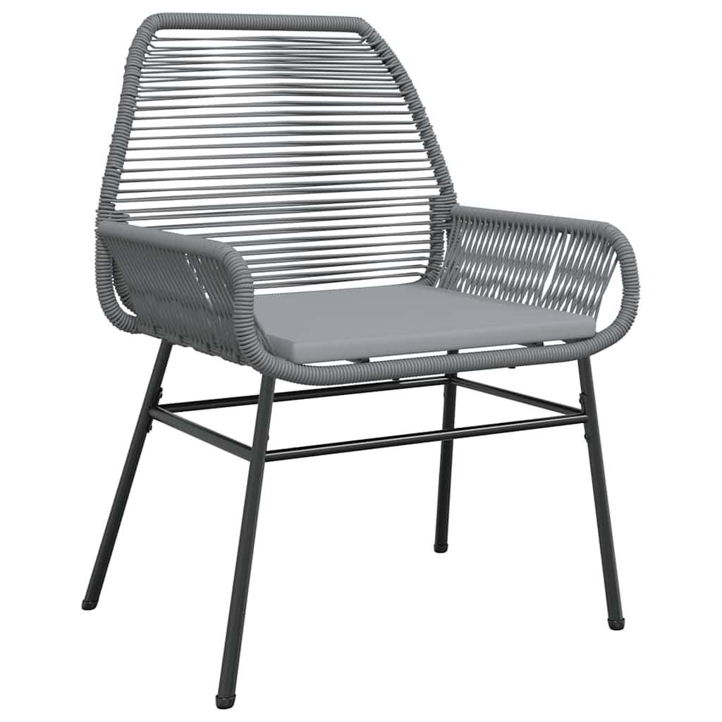 7-tlg. Garten-Essgruppe mit Kissen Grau Poly Rattan Glas