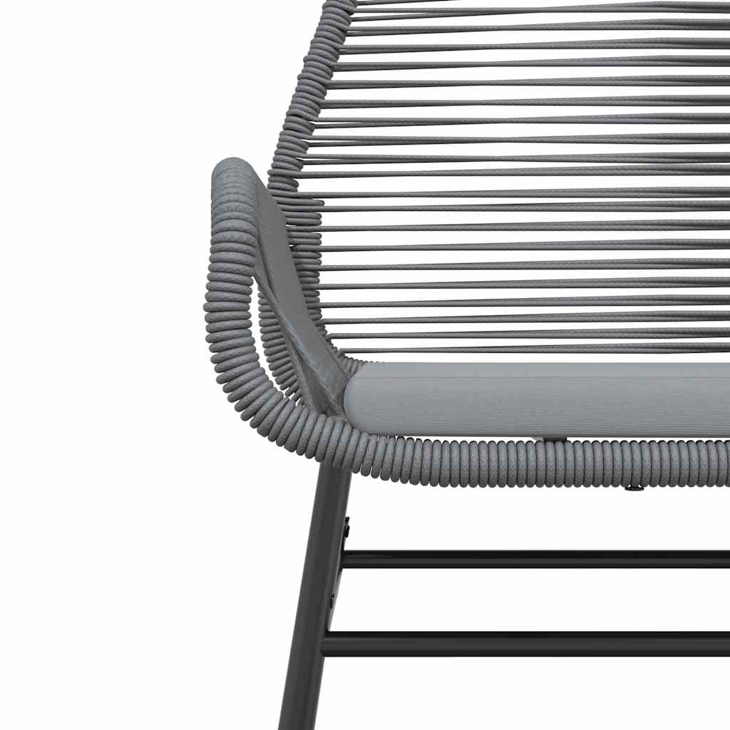 7-tlg. Garten-Essgruppe mit Kissen Grau Poly Rattan Glas
