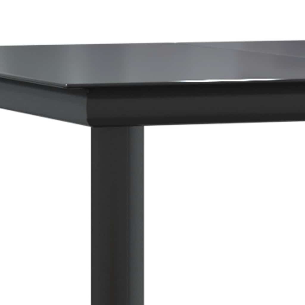 7-tlg. Garten-Essgruppe mit Kissen Grau Poly Rattan Glas