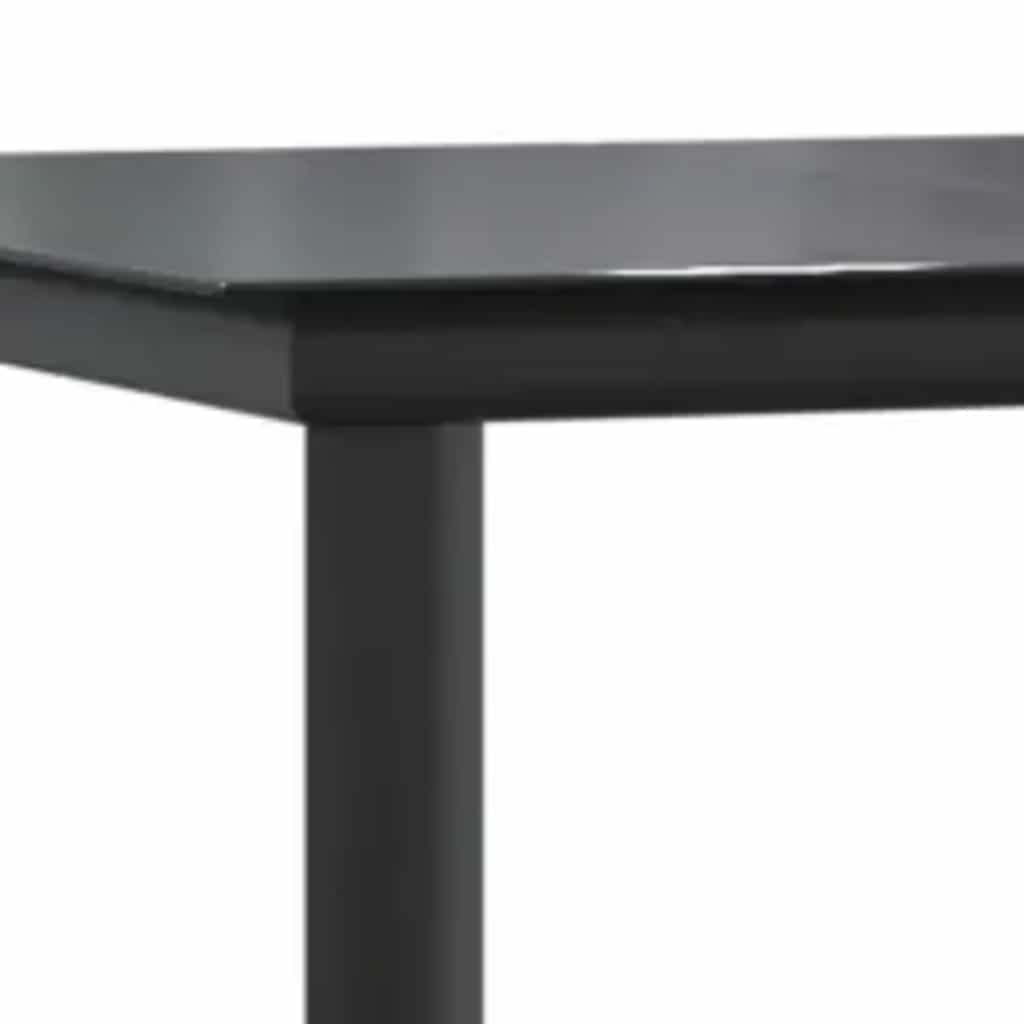5-tlg. Garten-Essgruppe mit Kissen Schwarz Poly Rattan Glas