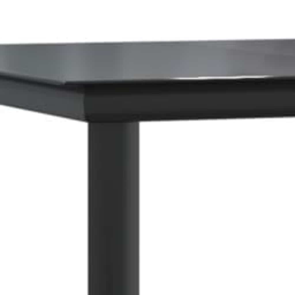 5-tlg. Garten-Essgruppe mit Kissen Schwarz Poly Rattan Glas